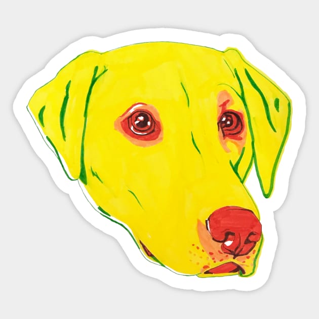 Yellow Labrador Sticker by RaLiz